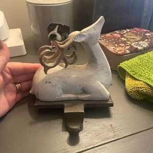 Rustic Reindeer Stocking Hanger